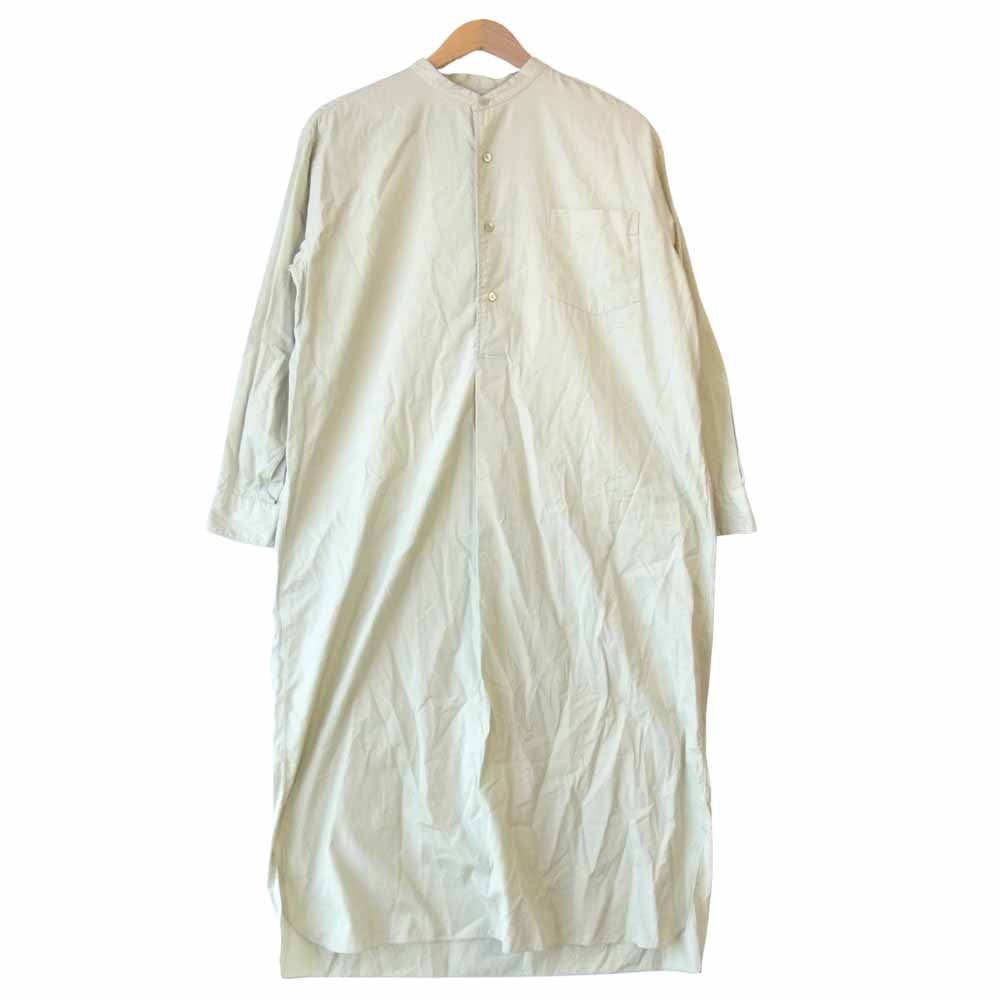 リノ 20SS BAND COLLAR PULLOVER DRESS PINK バンドカラー プルオーバー ロング シャツ グリーン系【中古】