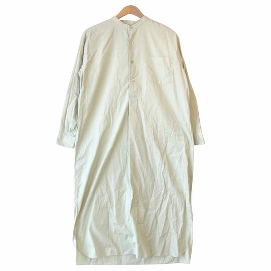 リノ 20SS BAND COLLAR PULLOVER DRESS PINK バンドカラー プルオーバー ロング シャツ グリーン系【中古】