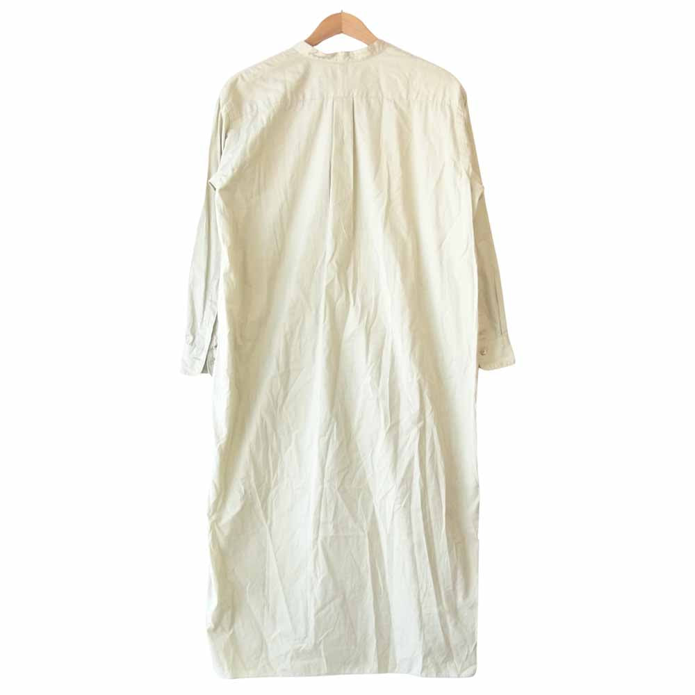 リノ 20SS BAND COLLAR PULLOVER DRESS PINK バンドカラー プルオーバー ロング シャツ グリーン系【中古】