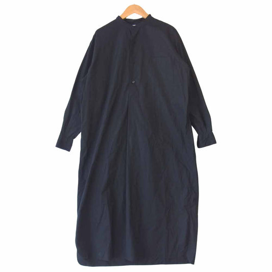 リノ 20SS L2001-DR004 BAND COLLAR PULLOVER DRESS Black  バンドカラー プルオーバー ロング シャツ ブラック系【中古】