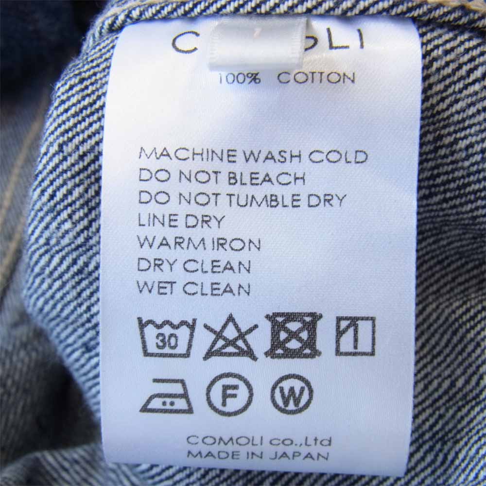 COMOLI コモリ T01-01003 1st 11オンス デニム トラッカー シンチバック ジャケット インディゴブルー系 1【中古】