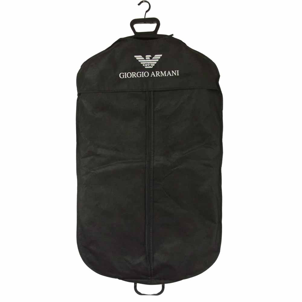 GIORGIO ARMANI ジョルジオアルマーニ GAロゴ刺繍 ストライプ 2B セットアップ スーツ イタリア製 ブラック系 ジャケット 52 パンツ 36【美品】【中古】