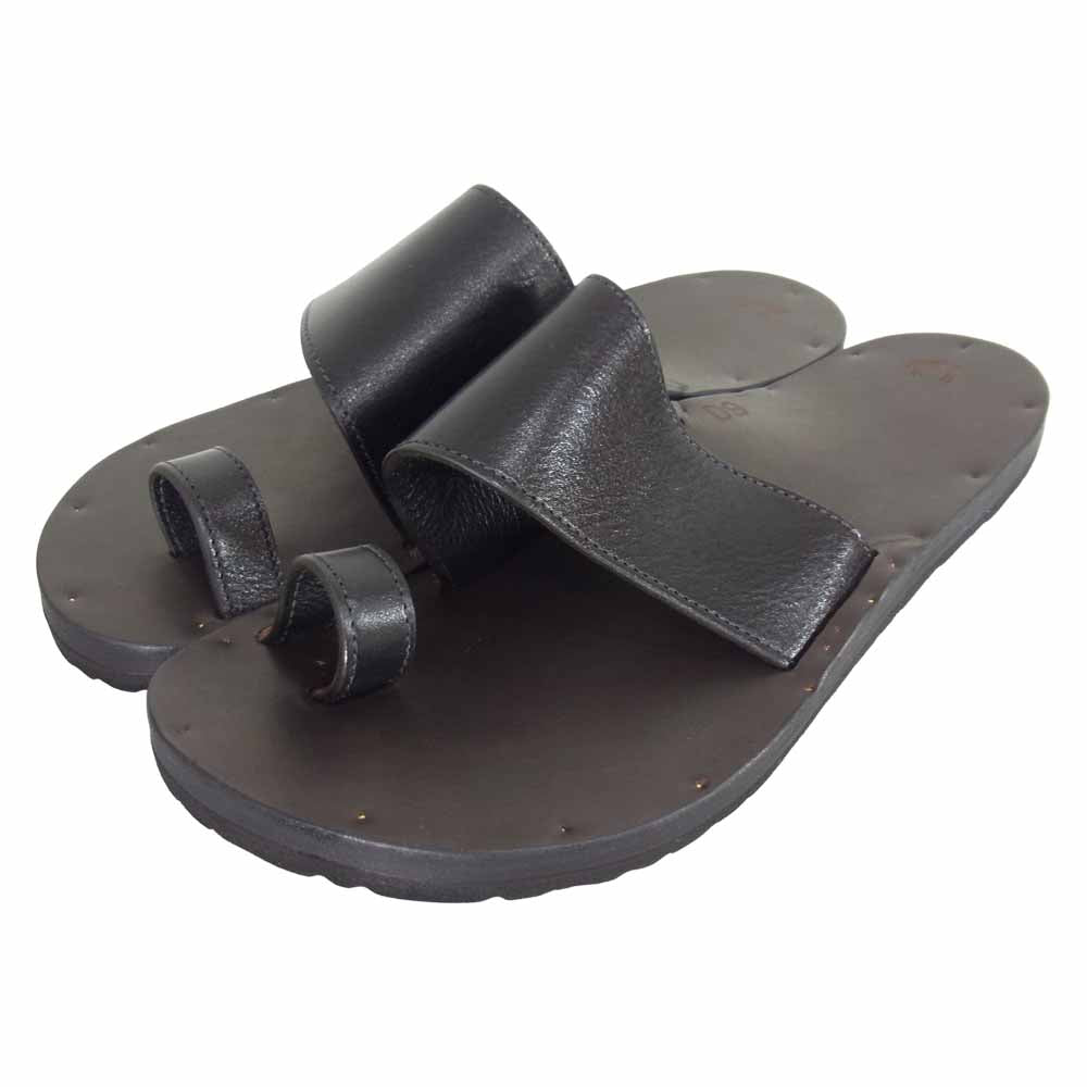 JUTTA NEUMANN ユッタニューマン ALICE + BIRK アリス BIRKEN SOLE  ビルケンソール レザー サンダル ブラック系 D9【極上美品】【中古】