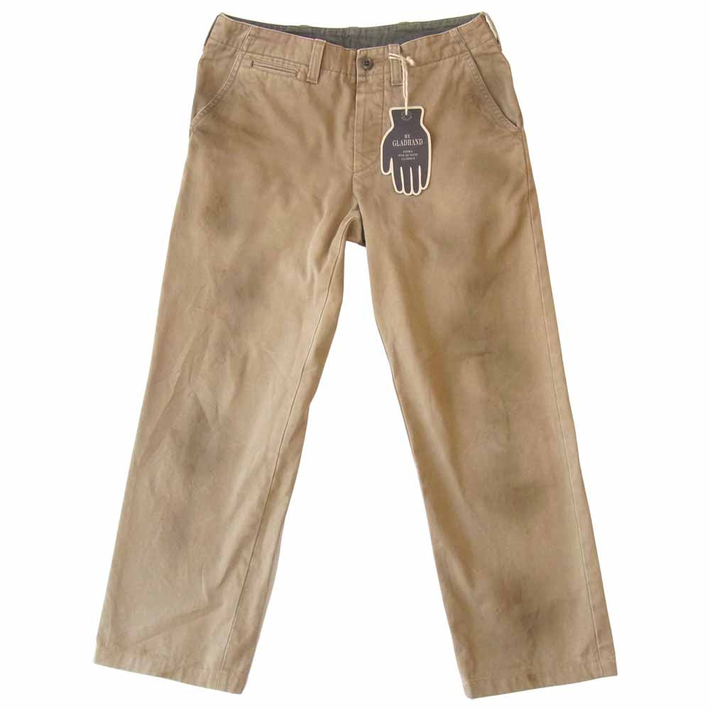 GLADHAND & Co. グラッドハンド BYGH-16-AW-18 FACTORY PANTS ファクトリー パンツ ユーズド加工 ベージュ系 S【美品】【中古】
