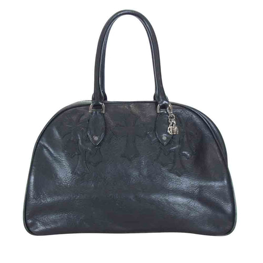 CHROME HEARTS クロムハーツ（原本有） GYM MED セメタリー クロス パッチ CHチャーム ミディアム ジム バッグ ブラック系【中古】
