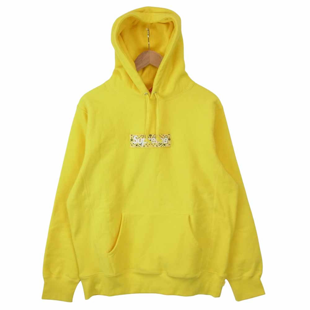 Supreme シュプリーム 19AW Bandana Box Logo Hooded Sweatshirt バンダナ ボックスロゴ パーカー イエロー系 M【新古品】【未使用】【中古】