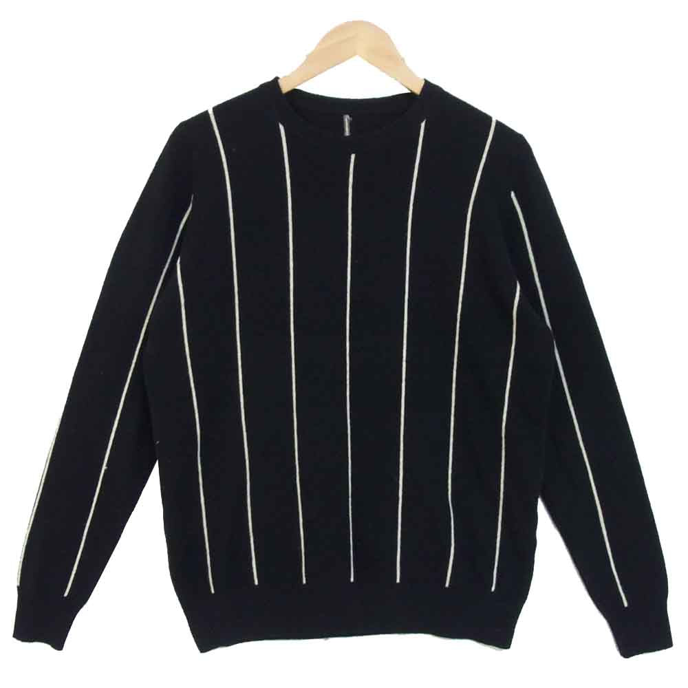 uniform experiment ユニフォームエクスペリメント UE-145093 SOPH ソフ ピンストライプ クルーネック ニット セーター ブラック系 2【中古】