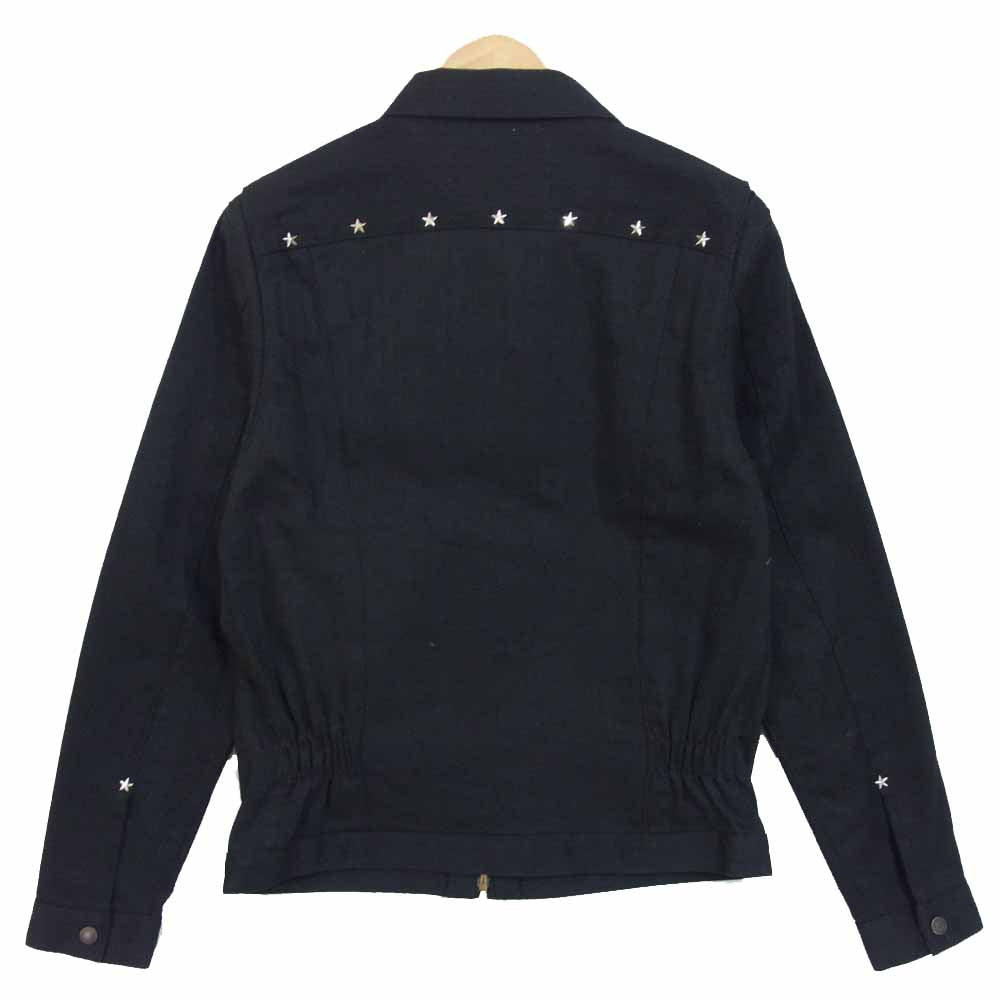 HYSTERIC GLAMOUR ヒステリックグラマー 02181AB07 スタッズ付 デニム ジップ ジャケット ブラック系 S【美品】【中古】