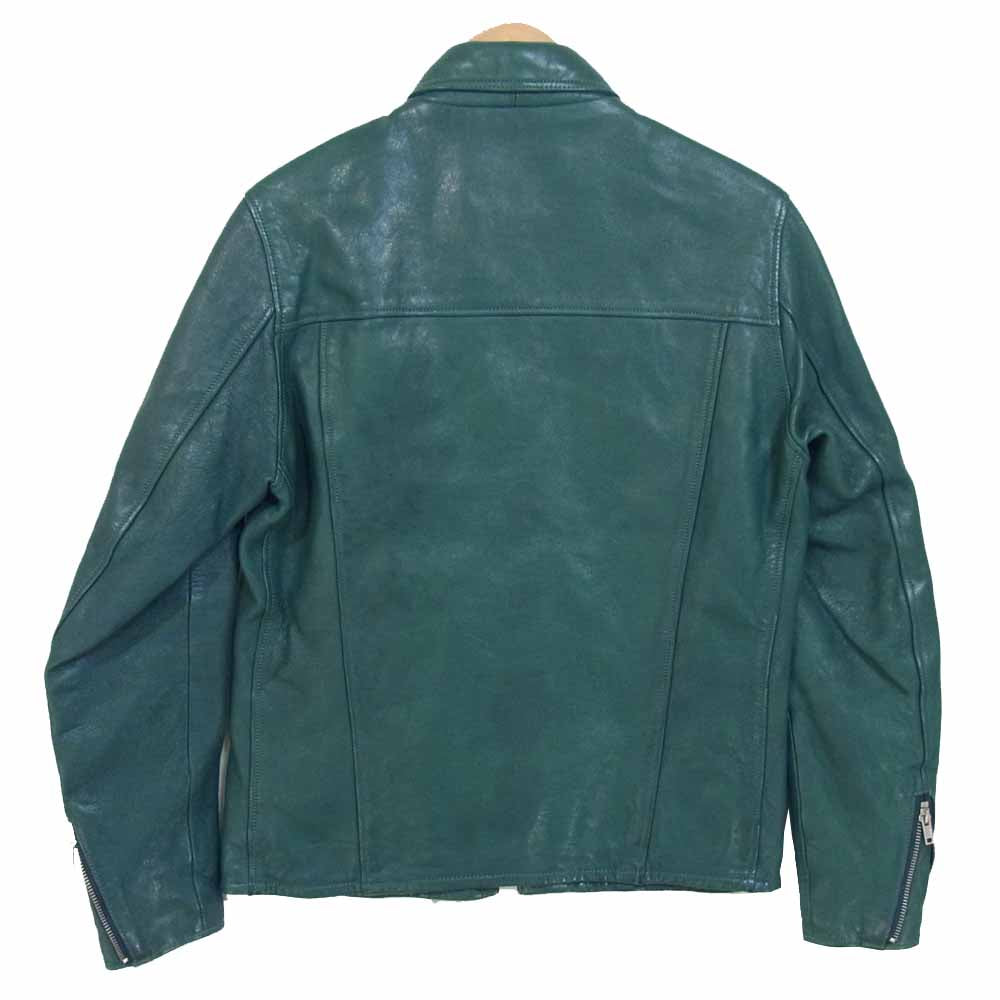 HYSTERIC GLAMOUR ヒステリックグラマー 15AW 0253LB02 ラムレザー シングル ライダース グリーン系 S【中古】