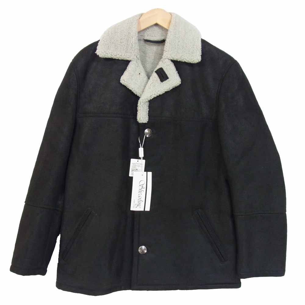 Ron Herman ロンハーマン RHC-17FW-269 MAT MOUTON LAMB WITH HAIR コンチョ ボタン ムートン レザー ジャケット ブラック系 S【新古品】【未使用】【中古】