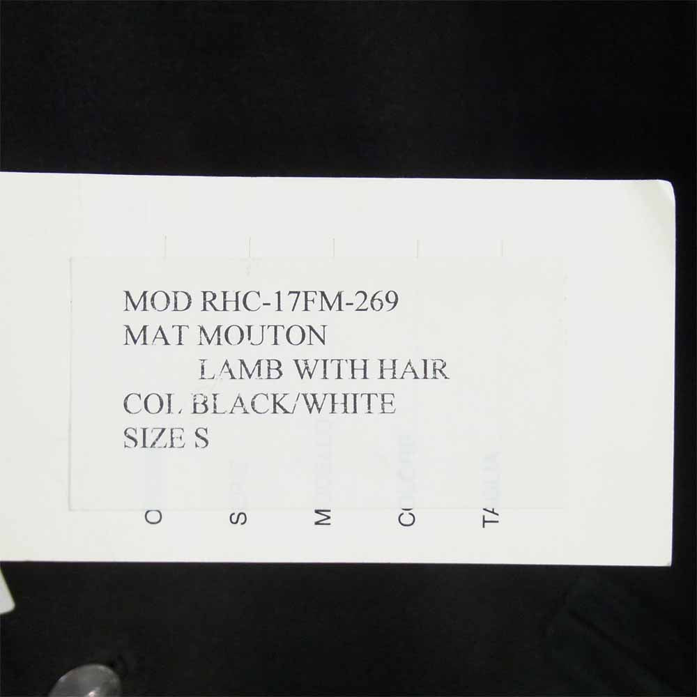 Ron Herman ロンハーマン RHC-17FW-269 MAT MOUTON LAMB WITH HAIR コンチョ ボタン ムートン レザー ジャケット ブラック系 S【新古品】【未使用】【中古】