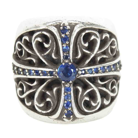 CHROME HEARTS クロムハーツ（原本無） クラシック オーバル リング サファイア シルバー系【中古】
