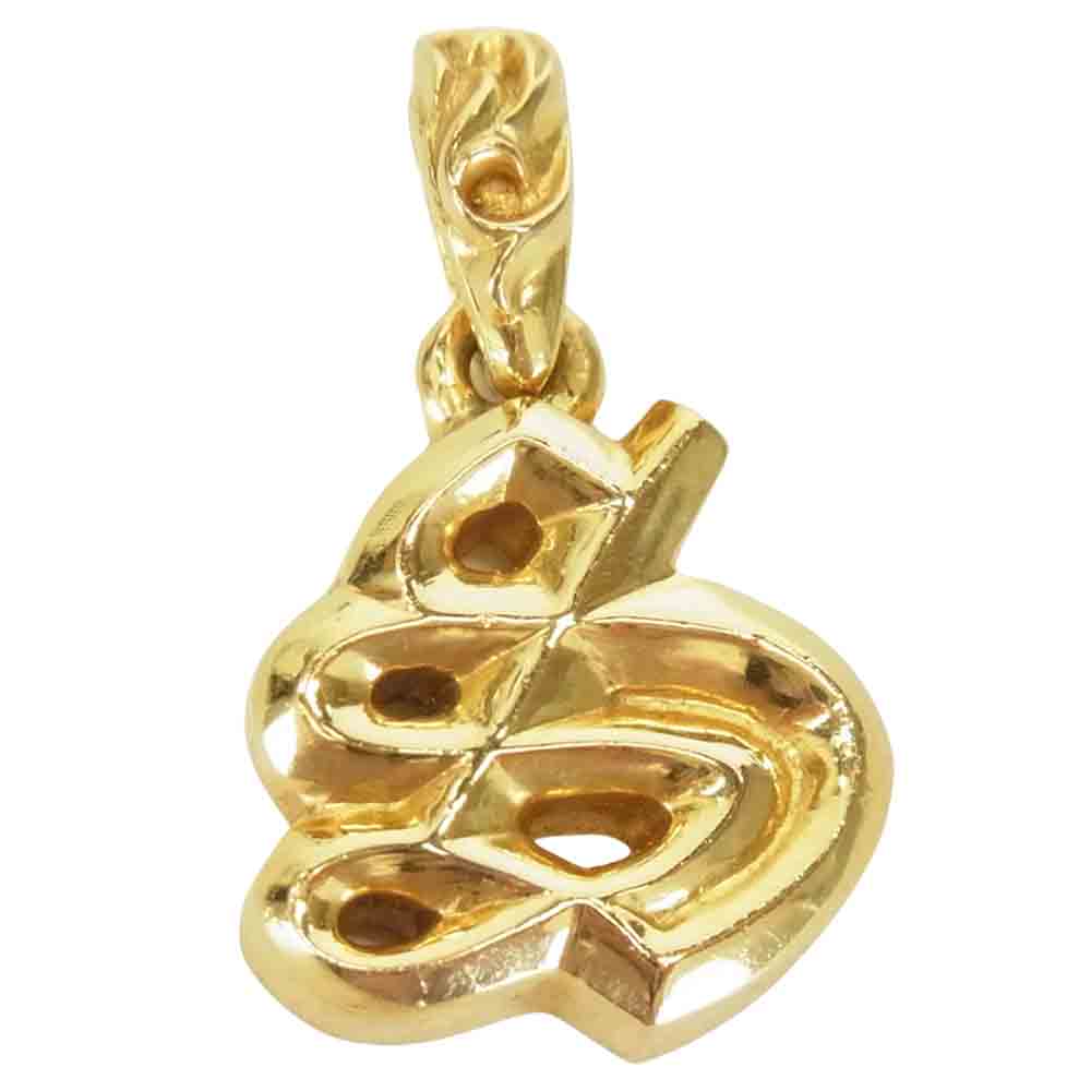 CHROME HEARTS クロムハーツ（原本無） 22K ALPHABET CHARM アルファベット チャーム S イニシャル ペンダント ゴールド系【中古】