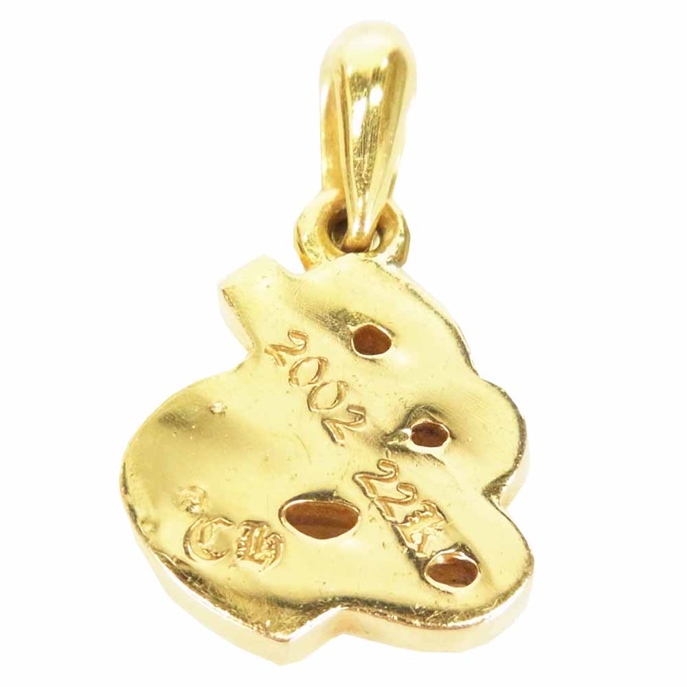 CHROME HEARTS クロムハーツ（原本無） 22K ALPHABET CHARM アルファベット チャーム S イニシャル ペンダント ゴールド系【中古】