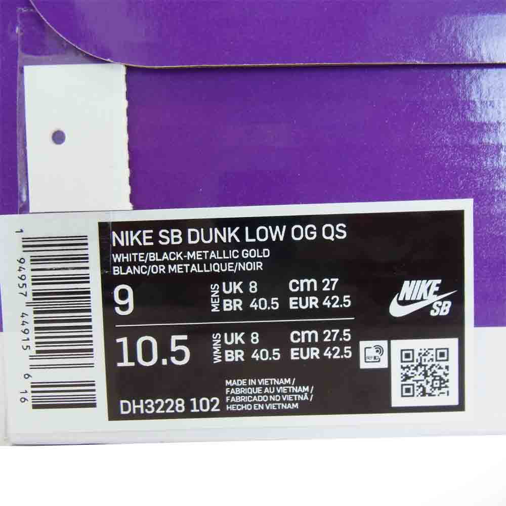 Supreme シュプリーム 21SS × ナイキ NIKE 21SS DUNK LOW OG QS DH3228-102 ダンク ロー クイックストライク スニーカー ブラック系 ホワイト系 27cm【新古品】【未使用】【中古】