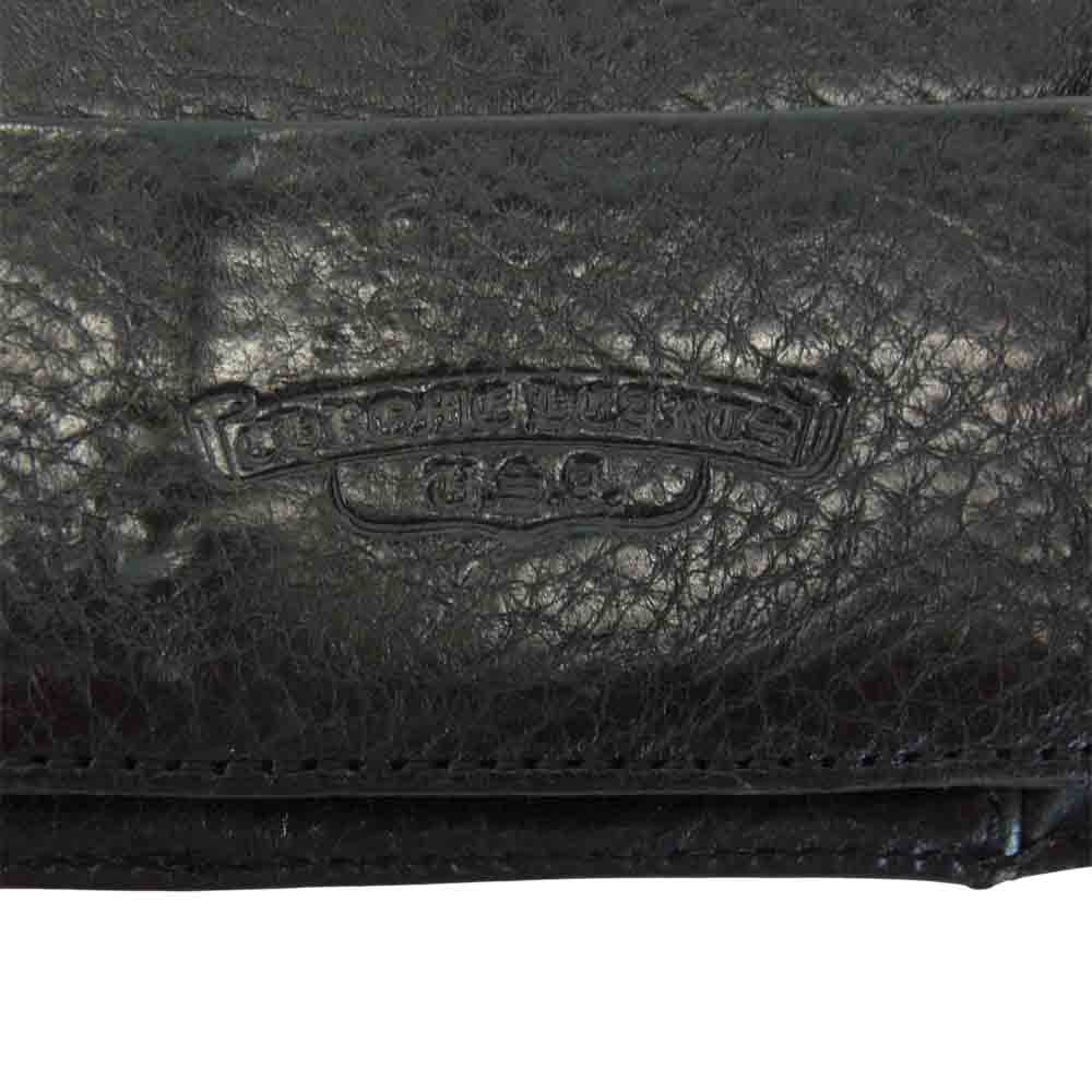 CHROME HEARTS クロムハーツ（原本無） WAVE クロスボール ボタン レザー ウォレット ブラック系【中古】