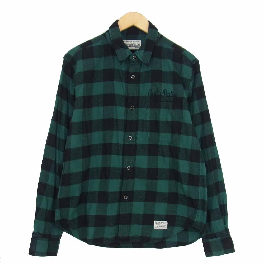 WACKO MARIA ワコマリア ブロック チェック ネルシャツ グリーン系 XL【中古】