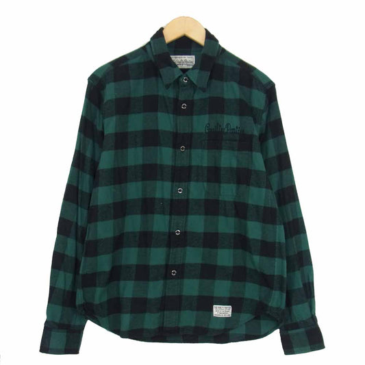 WACKO MARIA ワコマリア ブロック チェック ネルシャツ グリーン系 XL【中古】