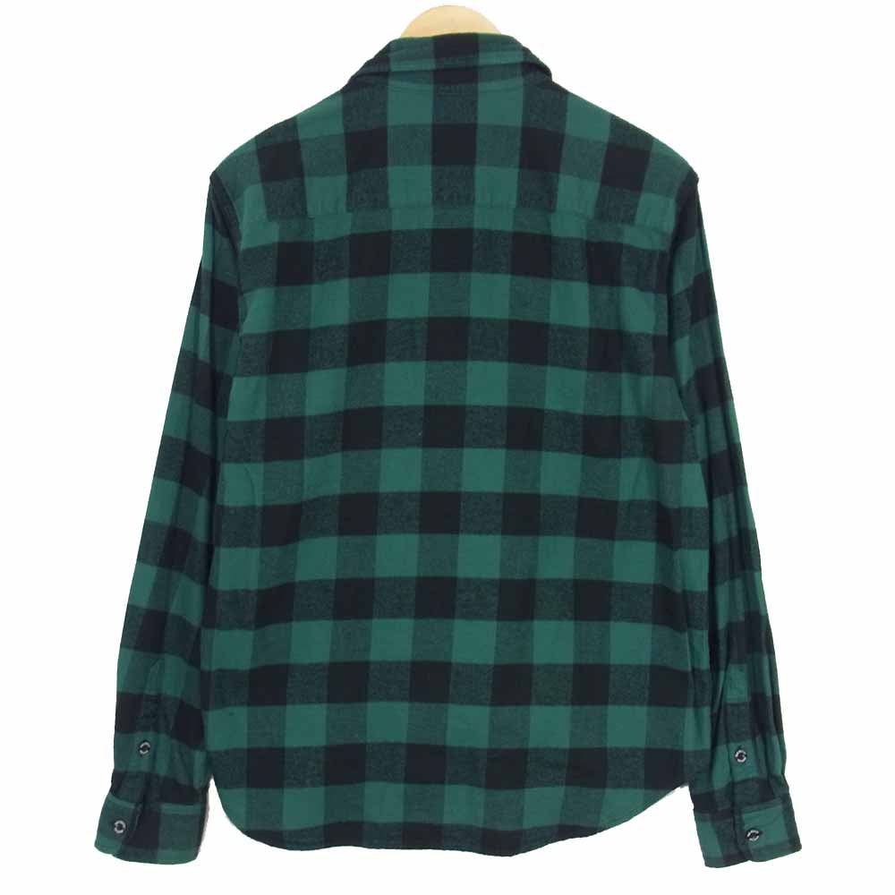 WACKO MARIA ワコマリア ブロック チェック ネルシャツ グリーン系 XL【中古】