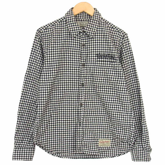 WACKO MARIA ワコマリア バックプリント ギンガムチェック ネルシャツ ブラック系 L【中古】