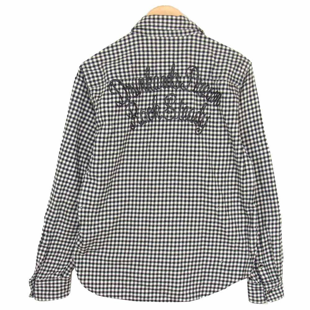 WACKO MARIA ワコマリア バックプリント ギンガムチェック ネルシャツ ブラック系 L【中古】