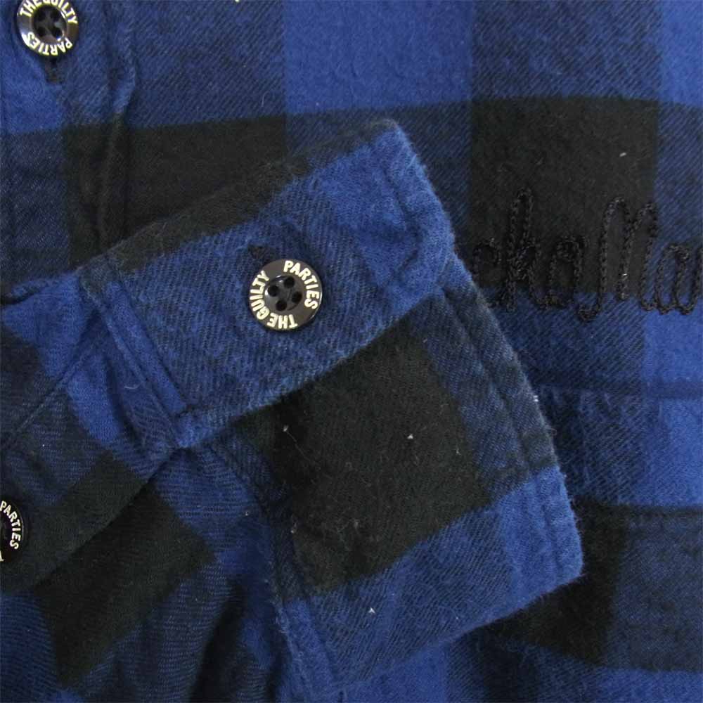 WACKO MARIA ワコマリア 14AW 14AW-BLO-SHI-04 BLOCK CHECK SHIRT ブロック チェック シャツ ネイビー系 L【中古】