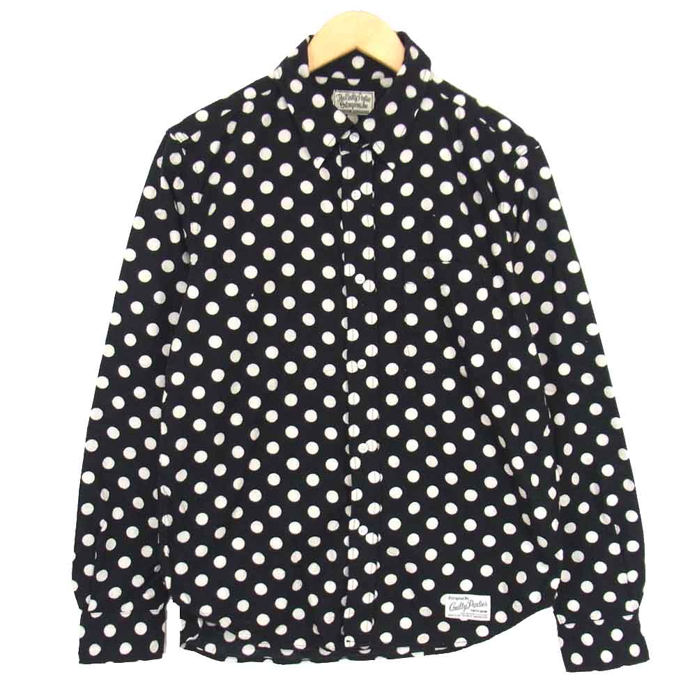 WACKO MARIA ワコマリア ポルカドット柄 フランネルシャツ ブラック系 L【中古】