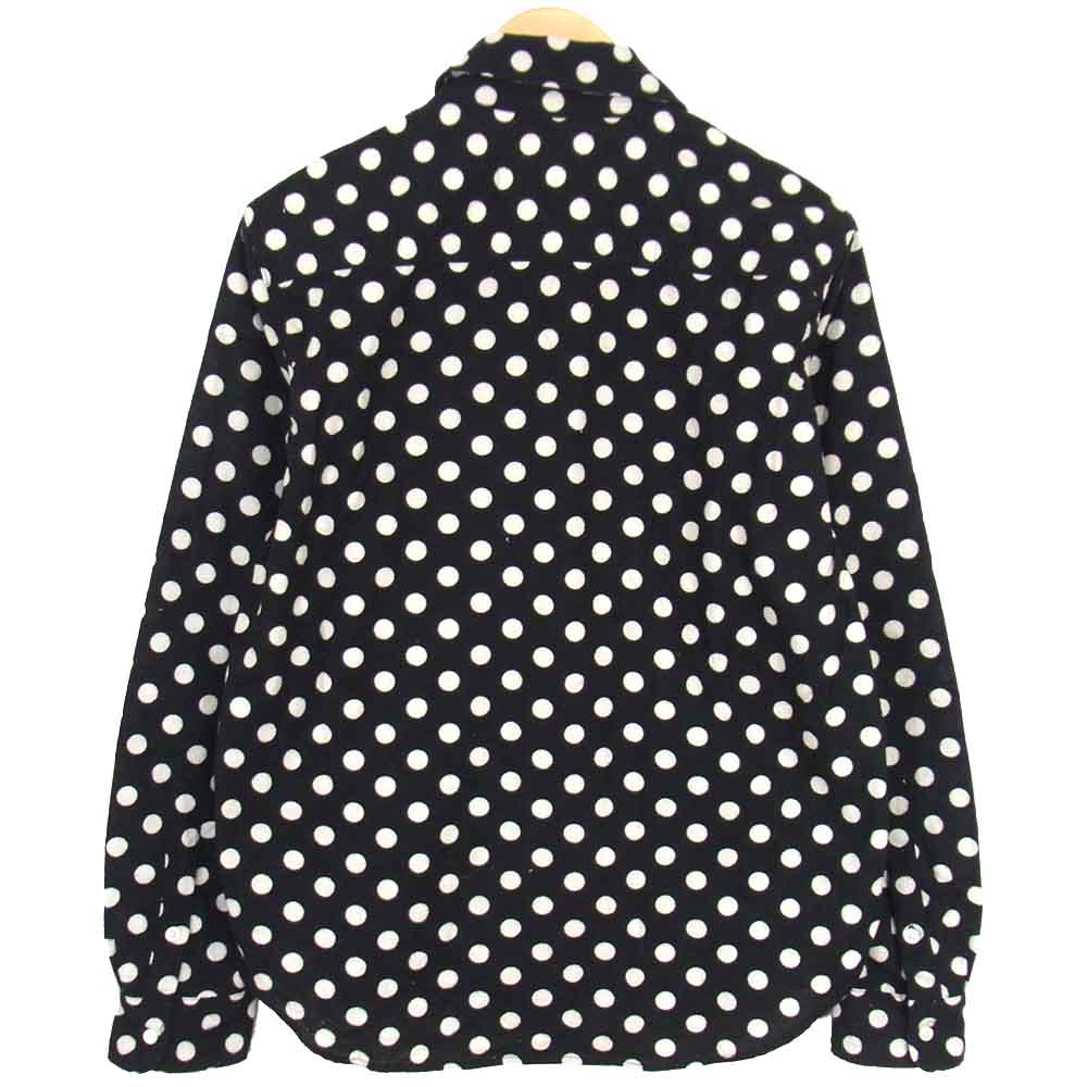 WACKO MARIA ワコマリア ポルカドット柄 フランネルシャツ ブラック系 L【中古】