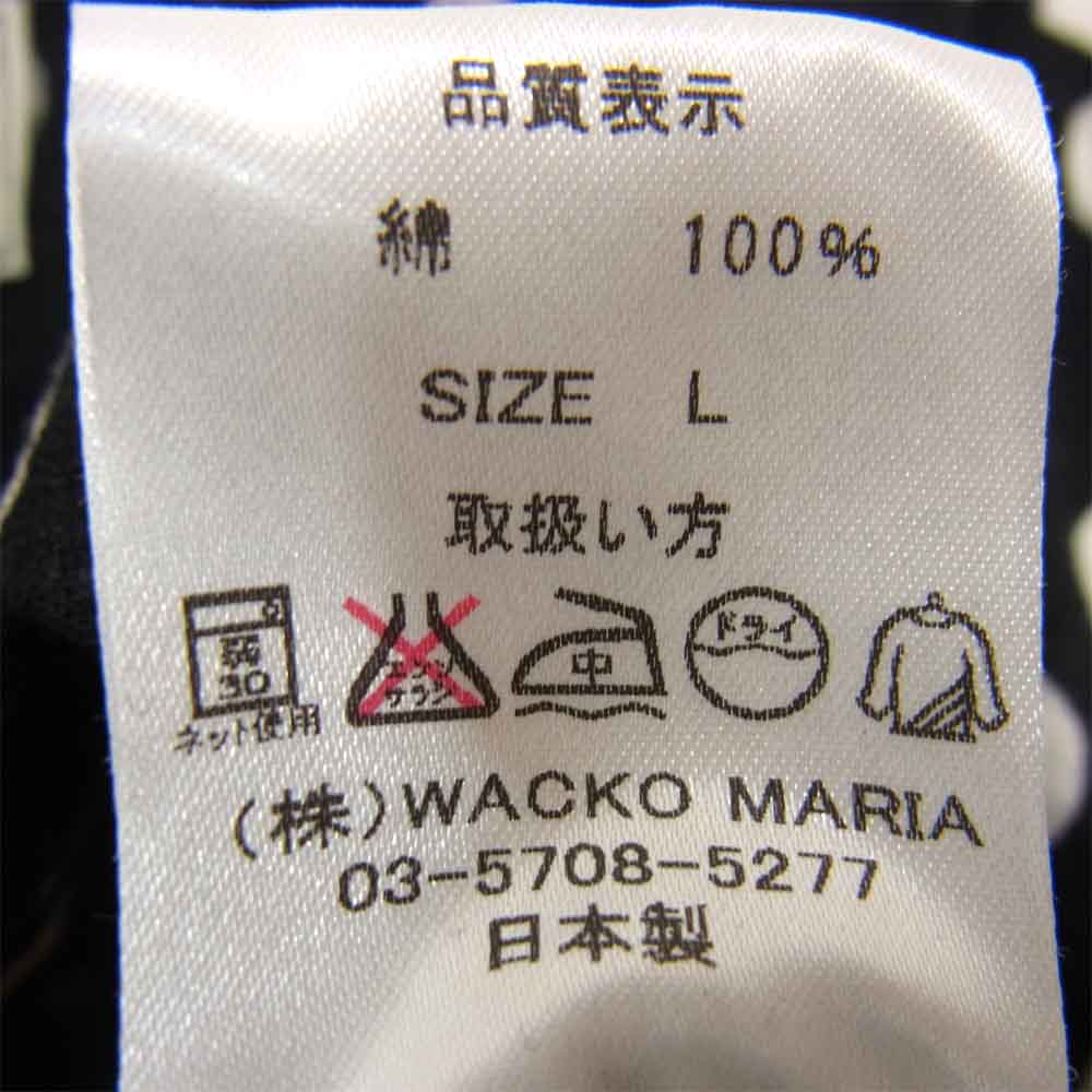 WACKO MARIA ワコマリア ポルカドット柄 フランネルシャツ ブラック系 L【中古】