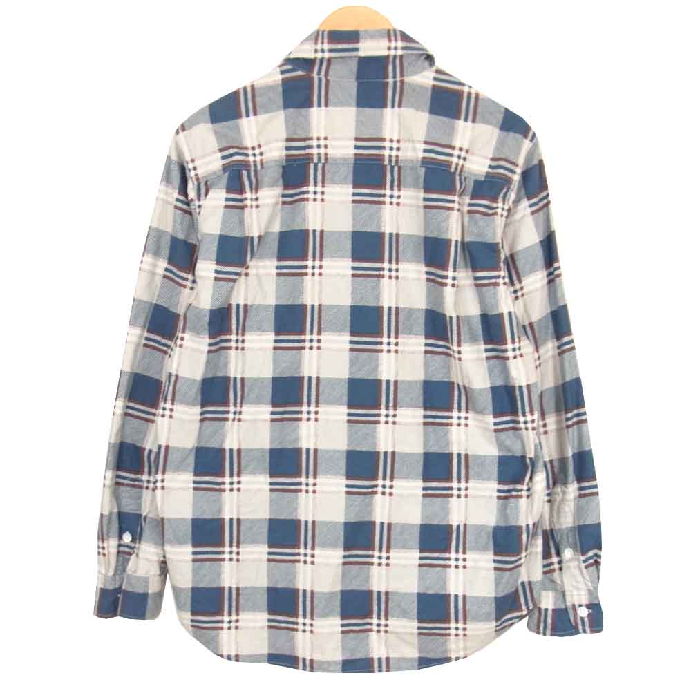 WACKO MARIA ワコマリア プリントネル チェック シャツ ブルー系 L【中古】