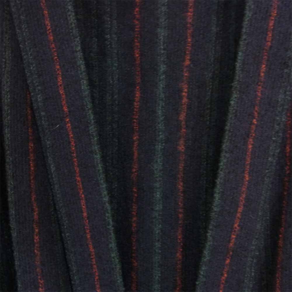WACKO MARIA ワコマリア MULTI STRIPED GOWN COAT マルチ ストライプ ガウン コート ネイビー系 M【美品】【中古】