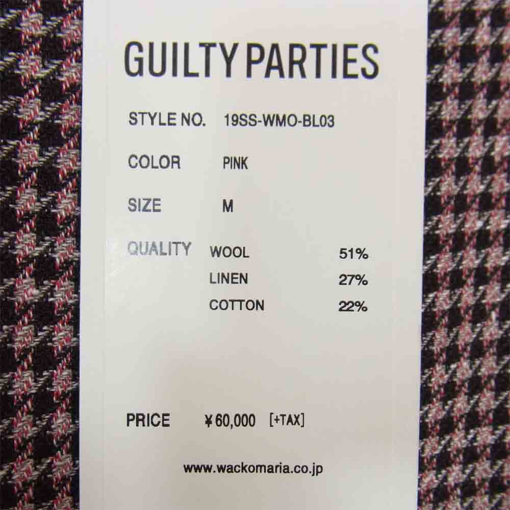 WACKO MARIA ワコマリア 19SS 19SS-WMO-BL03 50'S JACKET ジャケット ピンク系 M【新古品】【未使用】【中古】