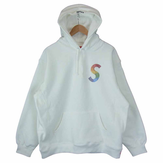 Supreme シュプリーム 21SS Swarovski S Logo Hooded Sweatshirt スワロフスキー S ロゴ フーデッド スウェットシャツ ホワイト L ホワイト系 L【新古品】【未使用】【中古】