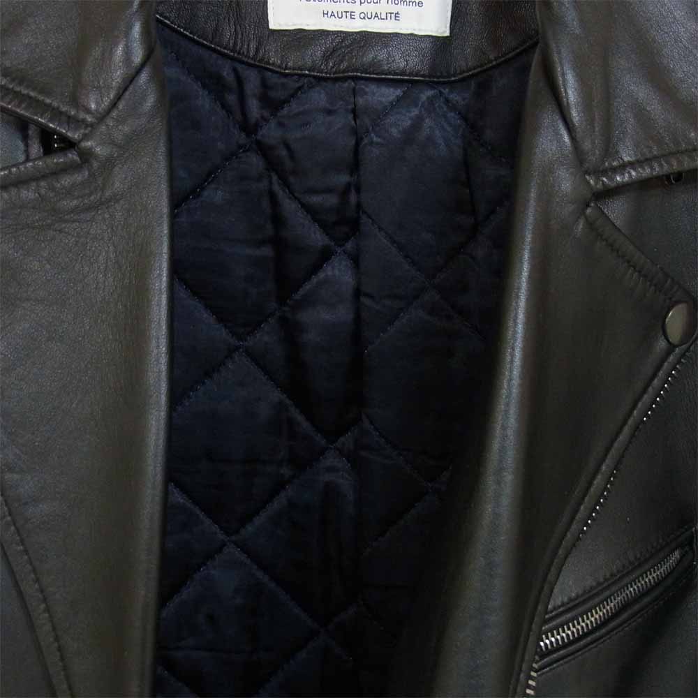 EDIFICE エディフィス シープスキン ダブルライダース ジャケット ライダースジャケット ブラック系 46【中古】