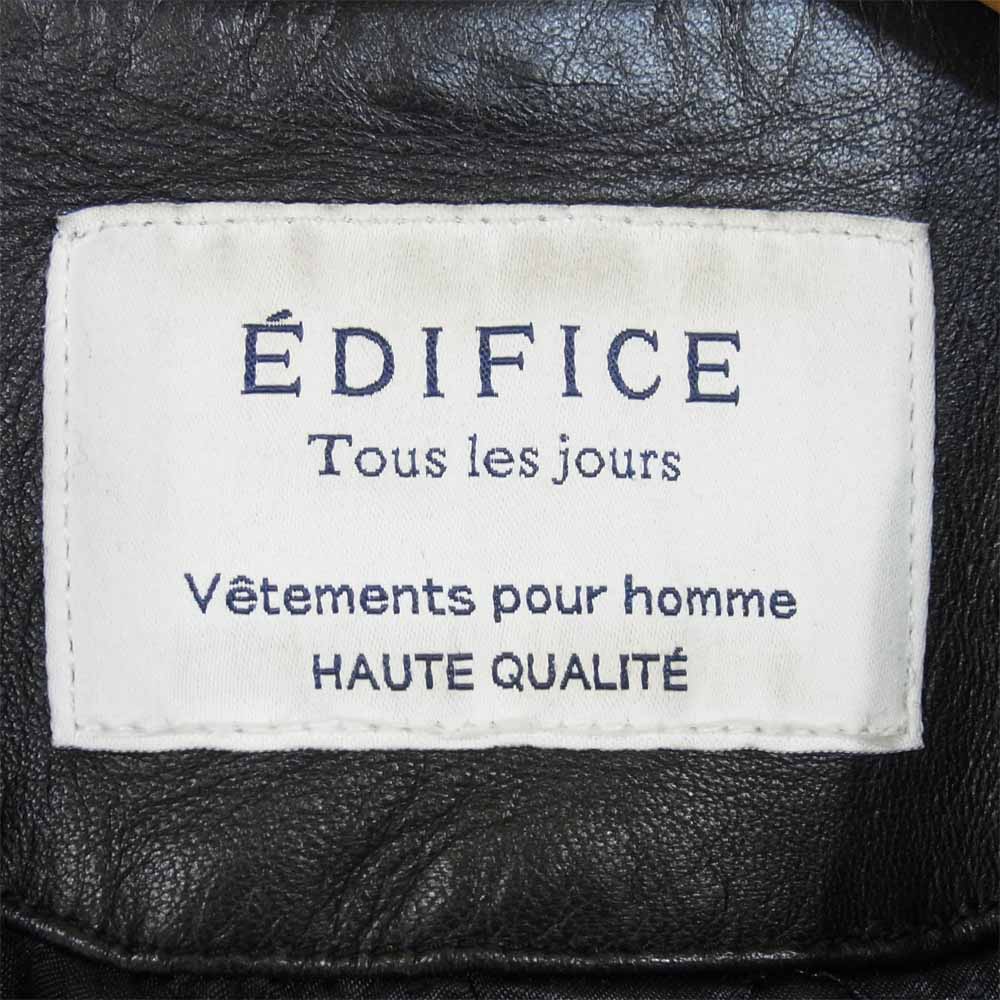 EDIFICE エディフィス シープスキン ダブルライダース ジャケット ライダースジャケット ブラック系 46【中古】