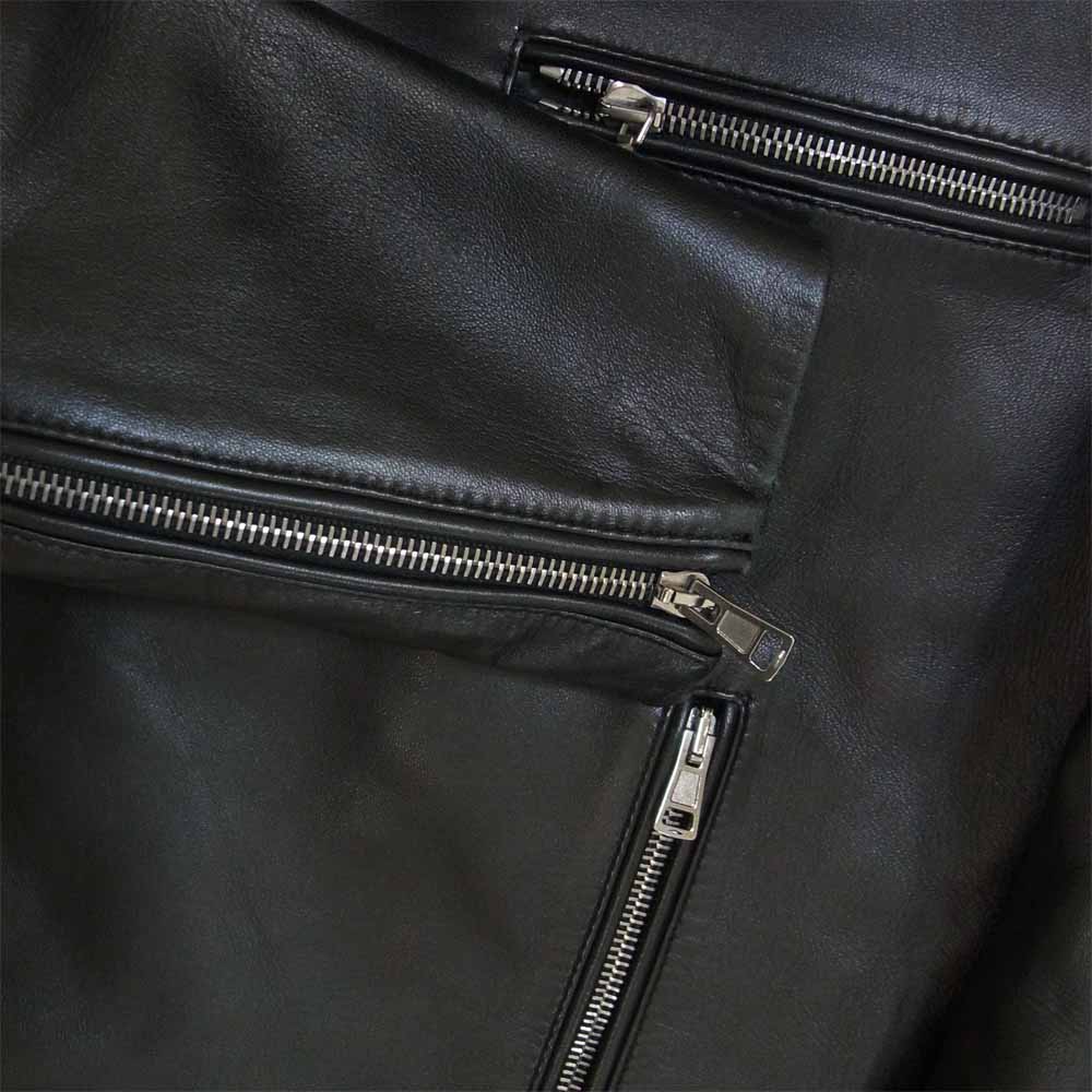 EDIFICE エディフィス シープスキン ダブルライダース ジャケット ライダースジャケット ブラック系 46【中古】