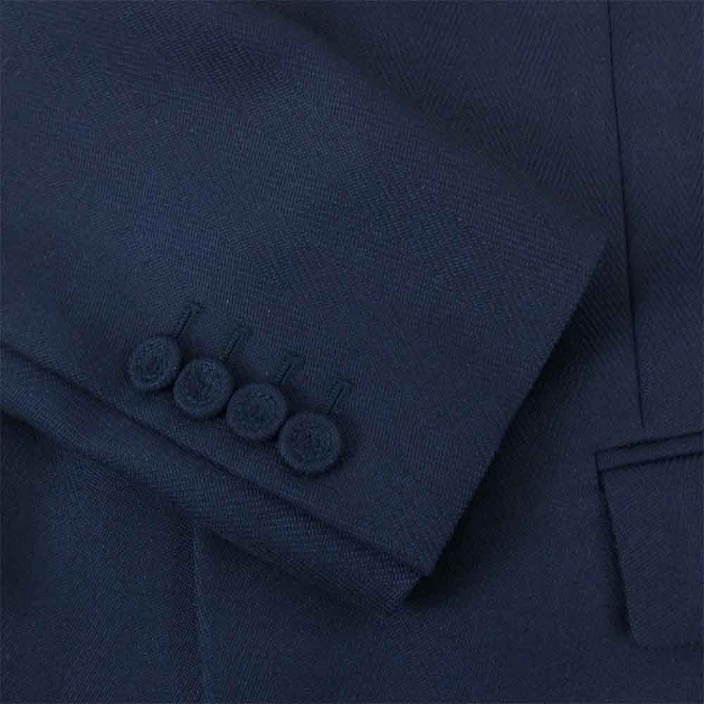 ディオール 20AW 043C281A4976 モヘヤ×ウール×シルク トップステッチ ピークトラペル 2B テーラード ジャケット ネイビー系 44【極上美品】【中古】