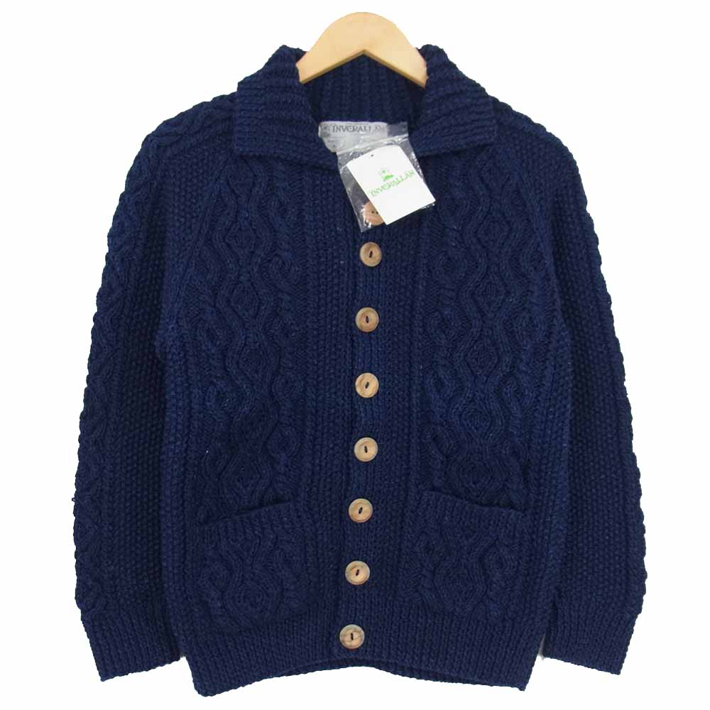 INVERALLAN インバーアラン DENIM COTTON 3A インディゴ デニム コットン カーディガン インディゴブルー系 36【新古品】【未使用】【中古】