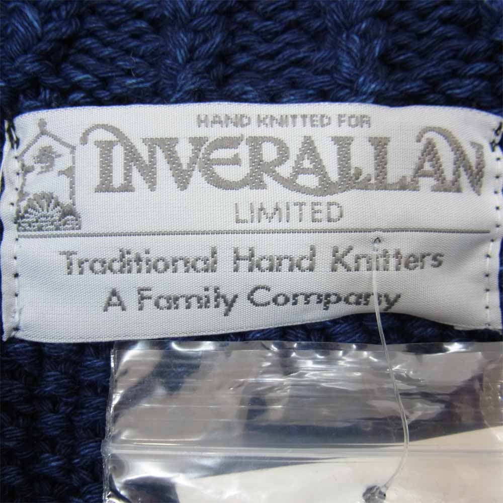INVERALLAN インバーアラン DENIM COTTON 3A インディゴ デニム コットン カーディガン インディゴブルー系 36【新古品】【未使用】【中古】