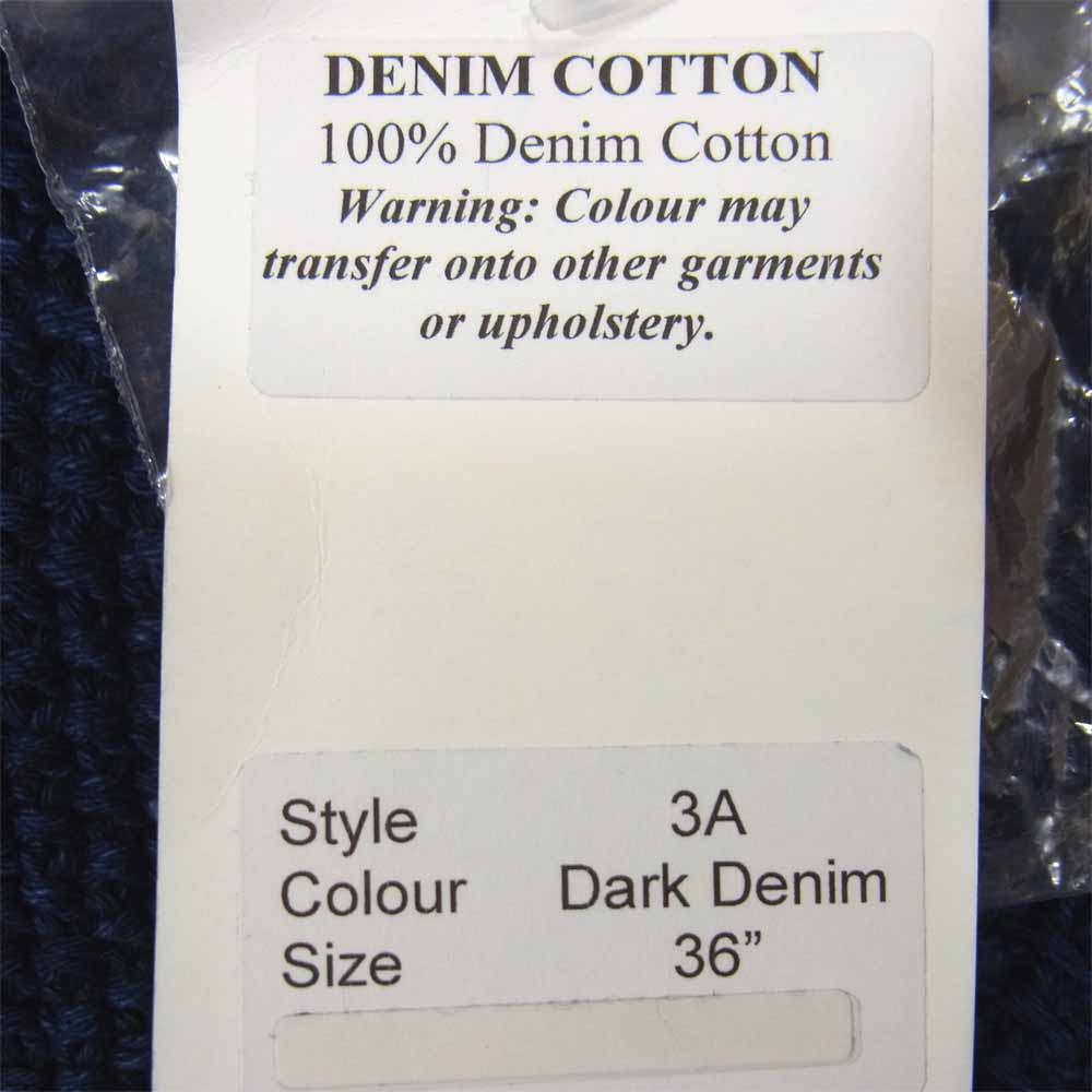INVERALLAN インバーアラン DENIM COTTON 3A インディゴ デニム コットン カーディガン インディゴブルー系 36【新古品】【未使用】【中古】