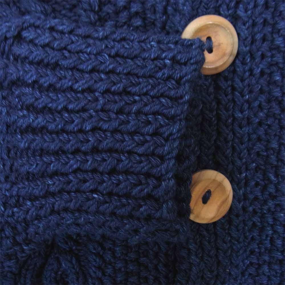 INVERALLAN インバーアラン DENIM COTTON 3A インディゴ デニム コットン カーディガン インディゴブルー系 36【新古品】【未使用】【中古】