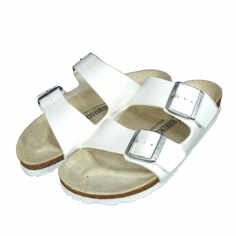 BIRKENSTOCK ビルケンシュトック 51733 極上美品 ARIZONA NATURAL LEATHER アリゾナ ナチュラル レザー サンダル ホワイト系 37【美品】【中古】
