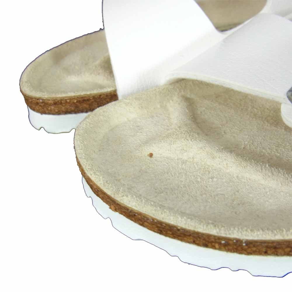 BIRKENSTOCK ビルケンシュトック 51733 極上美品 ARIZONA NATURAL LEATHER アリゾナ ナチュラル レザー サンダル ホワイト系 37【美品】【中古】