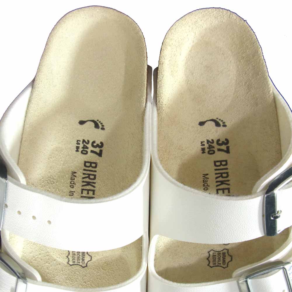 BIRKENSTOCK ビルケンシュトック 51733 極上美品 ARIZONA NATURAL LEATHER アリゾナ ナチュラル レザー サンダル ホワイト系 37【美品】【中古】