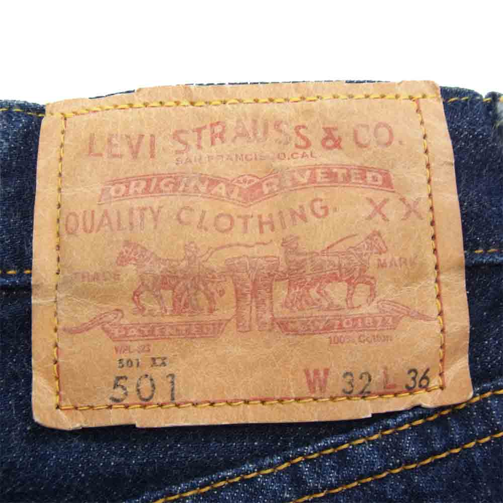 Levi's リーバイス オリジナル 501xx 501 ダブルネーム BIG E ボタン裏刻印無し インディゴブルー系 32【美品】【中古】