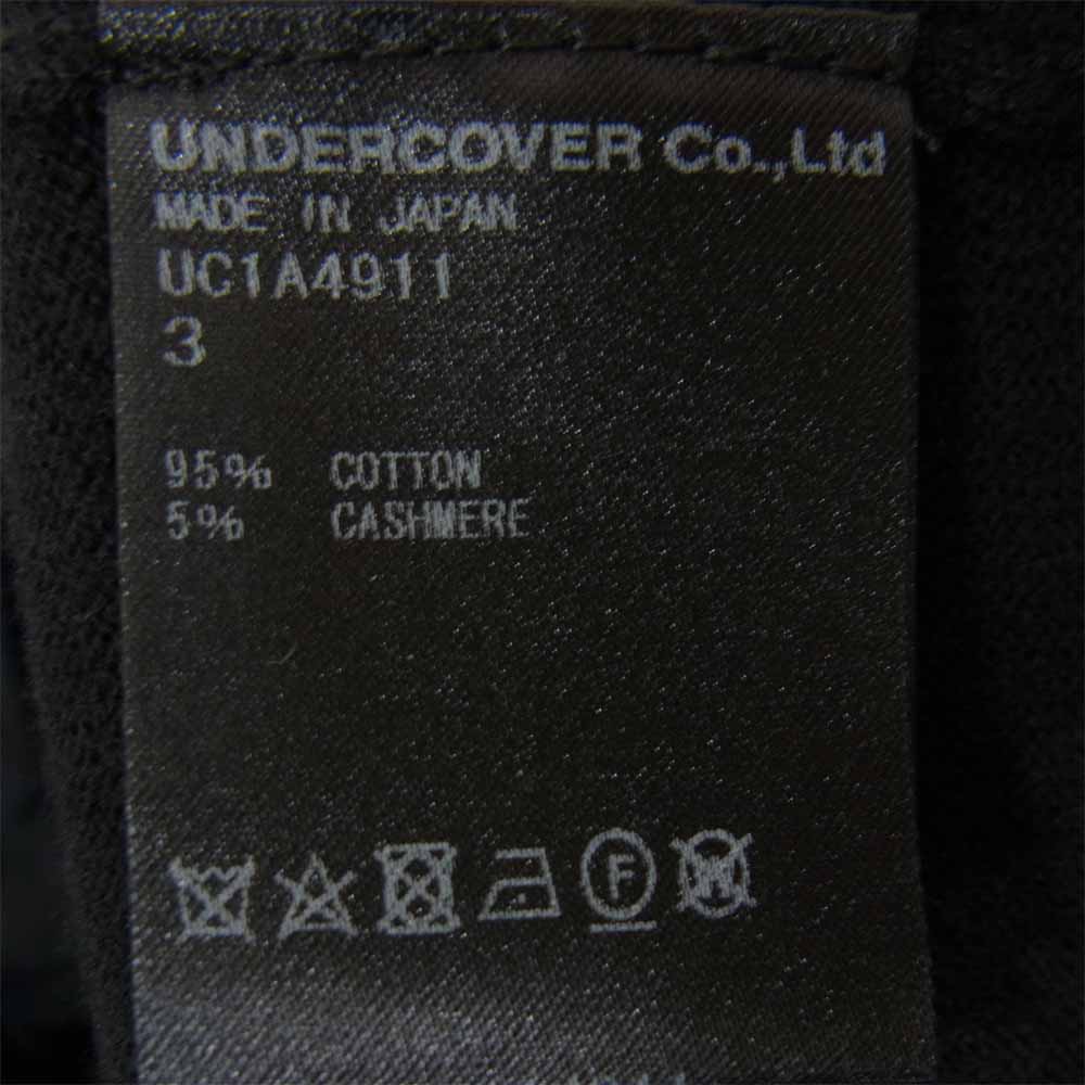 UNDERCOVER アンダーカバー 21SS UC1A4911 7分袖 ジャガード フットボール ニット ブラック系 3【極上美品】【中古】