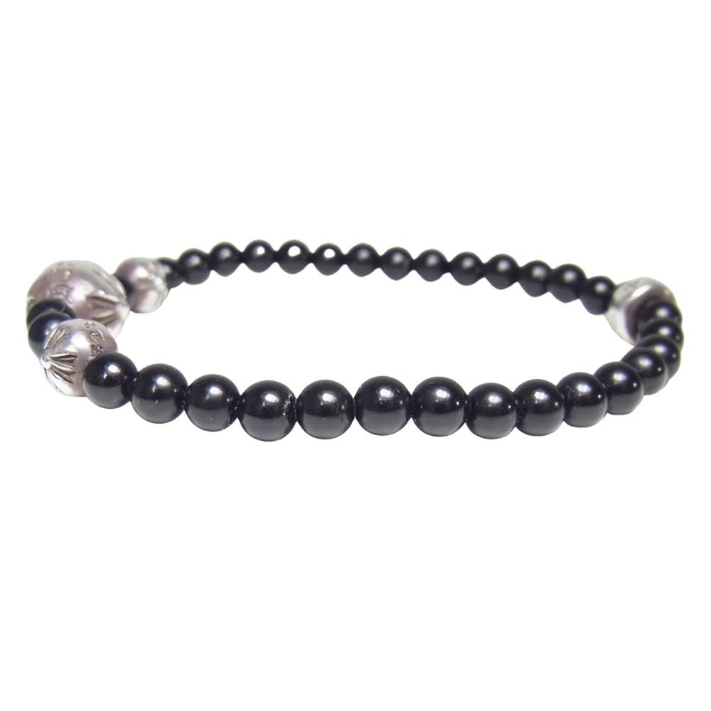 CHROME HEARTS クロムハーツ（原本無） BEAD 4mm ビーズ ブレスレット ブラック系【中古】