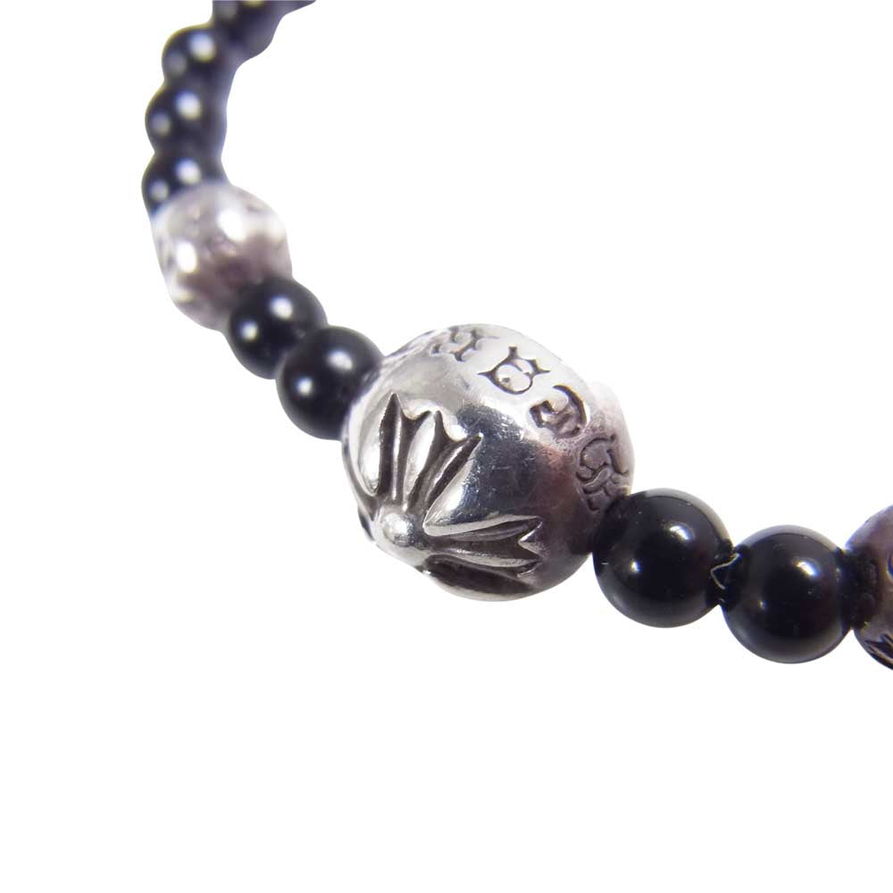 CHROME HEARTS クロムハーツ（原本無） BEAD 4mm ビーズ ブレスレット ブラック系【中古】