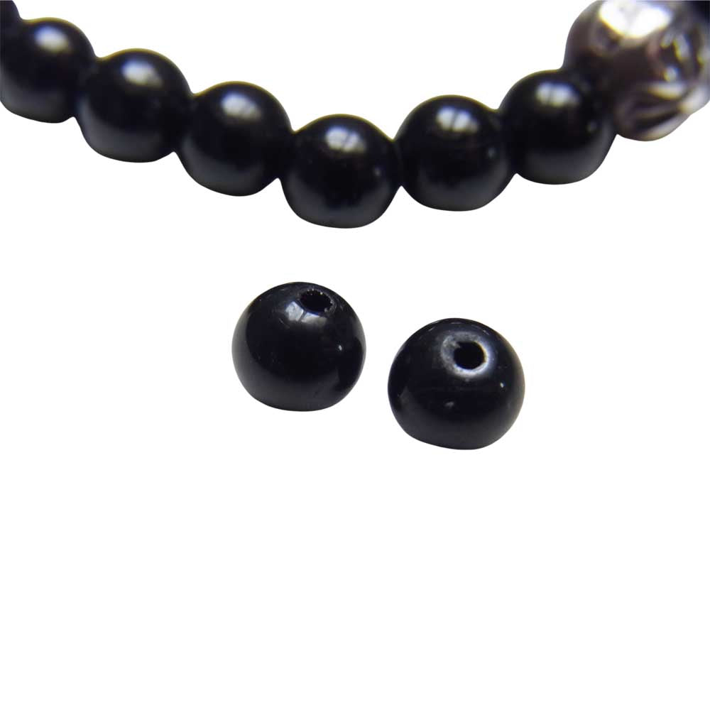 CHROME HEARTS クロムハーツ（原本無） BEAD 4mm ビーズ ブレスレット ブラック系【中古】