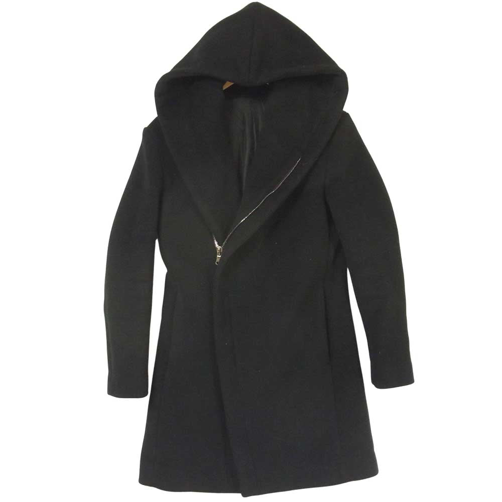 junhashimoto ジュンハシモト 1011520004 WRAP HOODED COAT ラップ フード コート ウール 日本製 ブラック系 2【中古】
